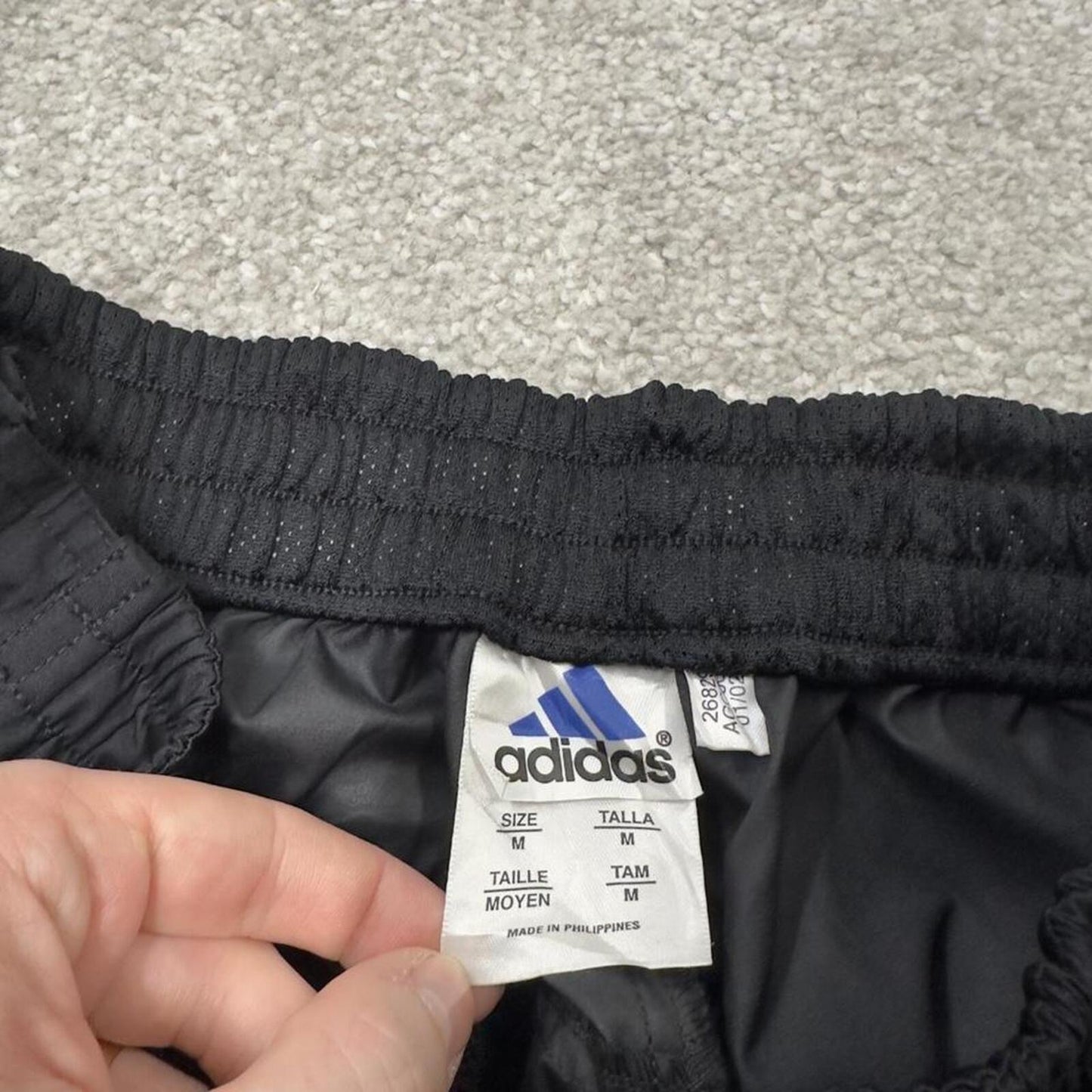 Adidas tracksuit bottoms loose leg black Loose Velcro leg embroidered track pants