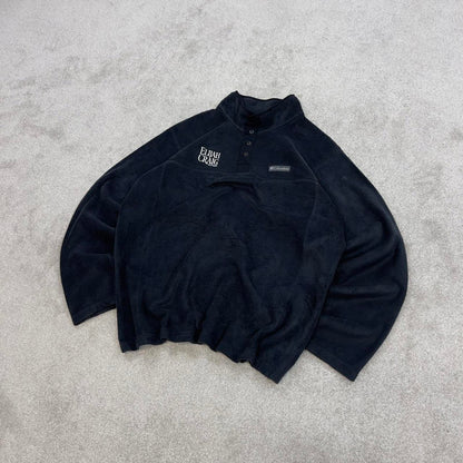 Black Columbia technical fleece XL y2k style snap T popper autumn fall fashion pull over outdoors