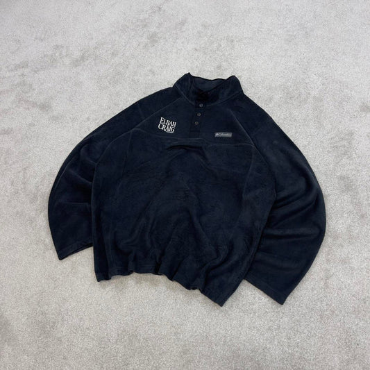 Black Columbia technical fleece XL y2k style snap T popper autumn fall fashion pull over outdoors
