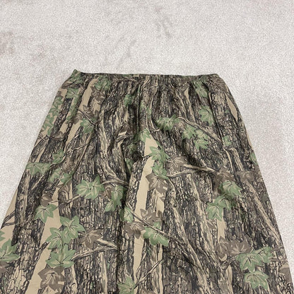 Baggy camo waterproof pants y2k khaki Wide leg rubber feel Rebark tree camouflage rain pants