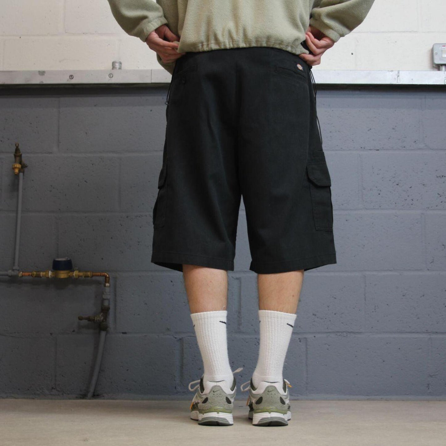 Dickies baggy cargo shorts chino black Twill skater style shorts wide loose leg