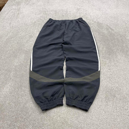 Vintage y2k Adidas tracksuit bottoms grey Loose cuffed drawstring track pants side stripes