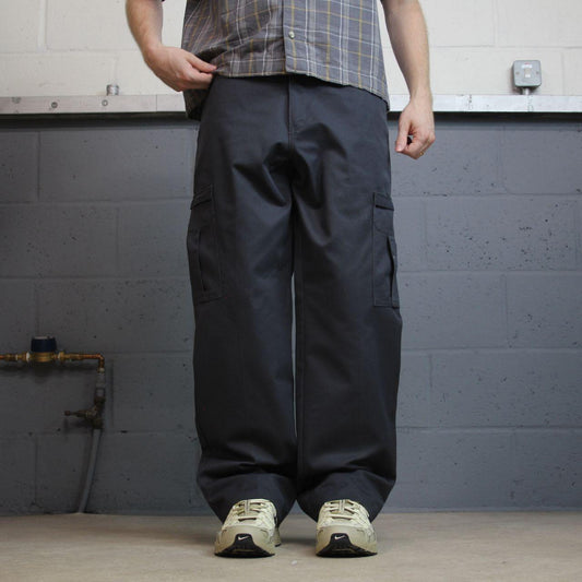 Dickies baggy cargo pants y2k grey W34L32 Loose fit skater work pants, belt loops, utility pockets