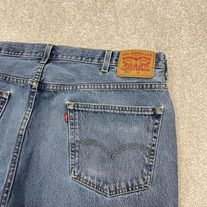 Y2K baggy Levi’s 550 jeans wide leg blue Loose relaxed fit denim pants red tab logo