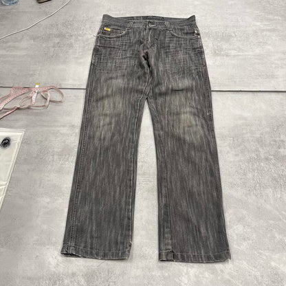 Grey Southpole jeans W32L32 Y2K straight leg 90s style stich detail