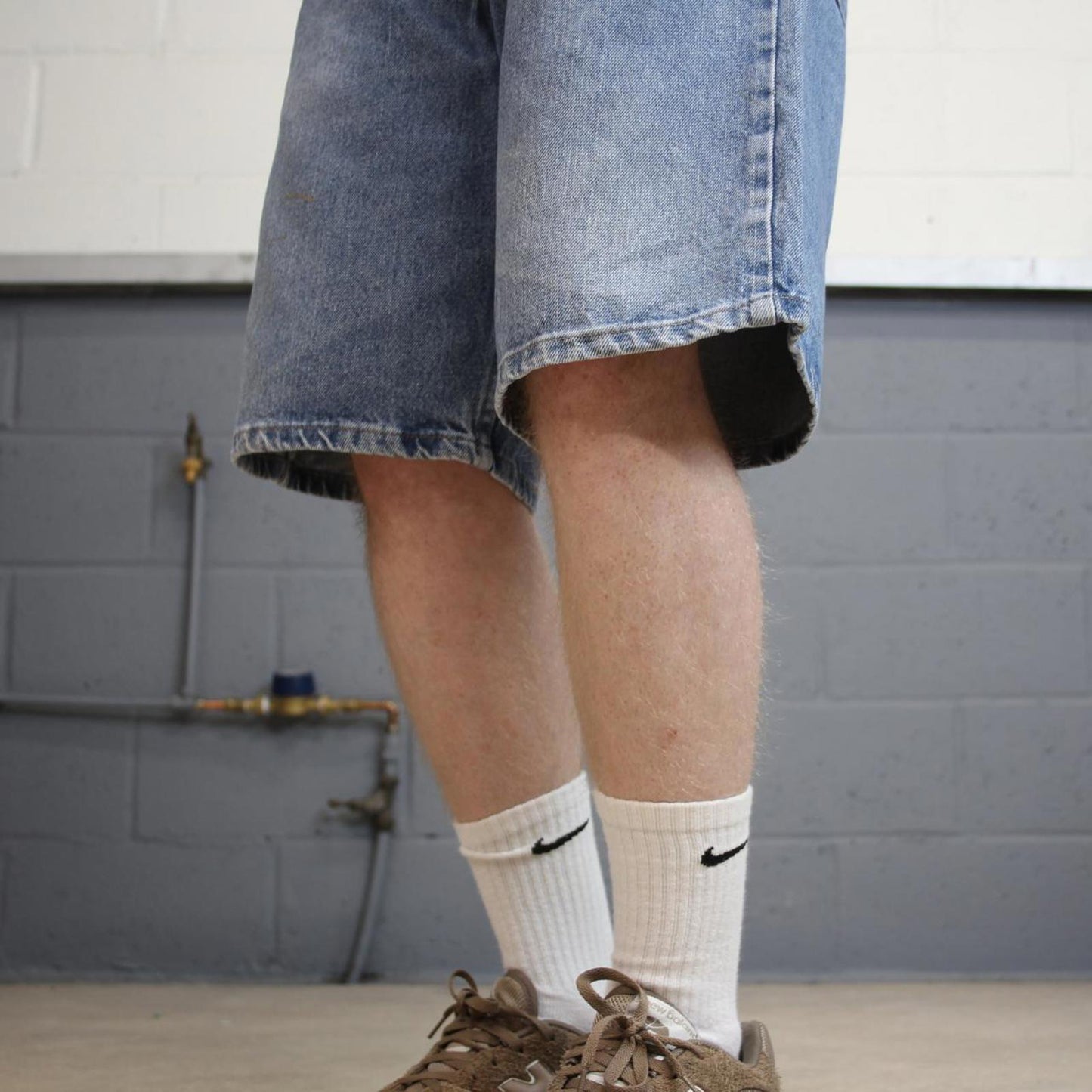 Y2k baggy Wrangler shorts skater style blue Loose wide leg denim summer festival jorts