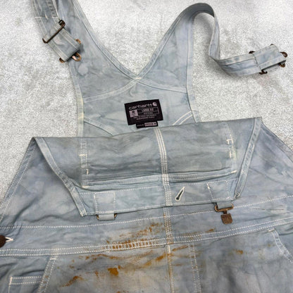 Vintage Carhartt dungarees women’s medium 8/10 bleached blue overalls utility worker festival