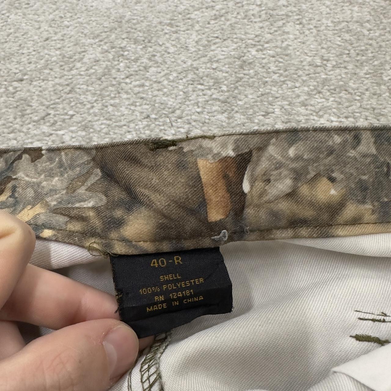Baggy camo cargo trousers hunting style Y2K khaki camouflage pattern outdoors utility trousers