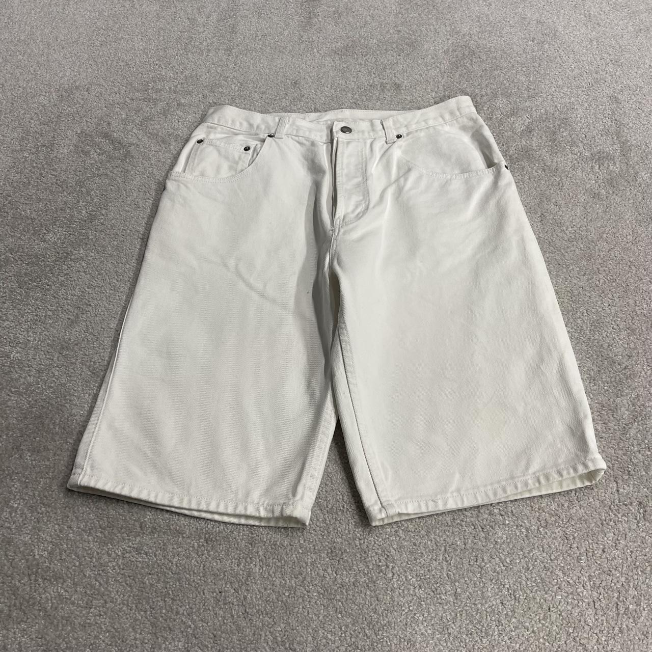 Long baggy denim shorts y2k white Loose skater surf style summer shorts