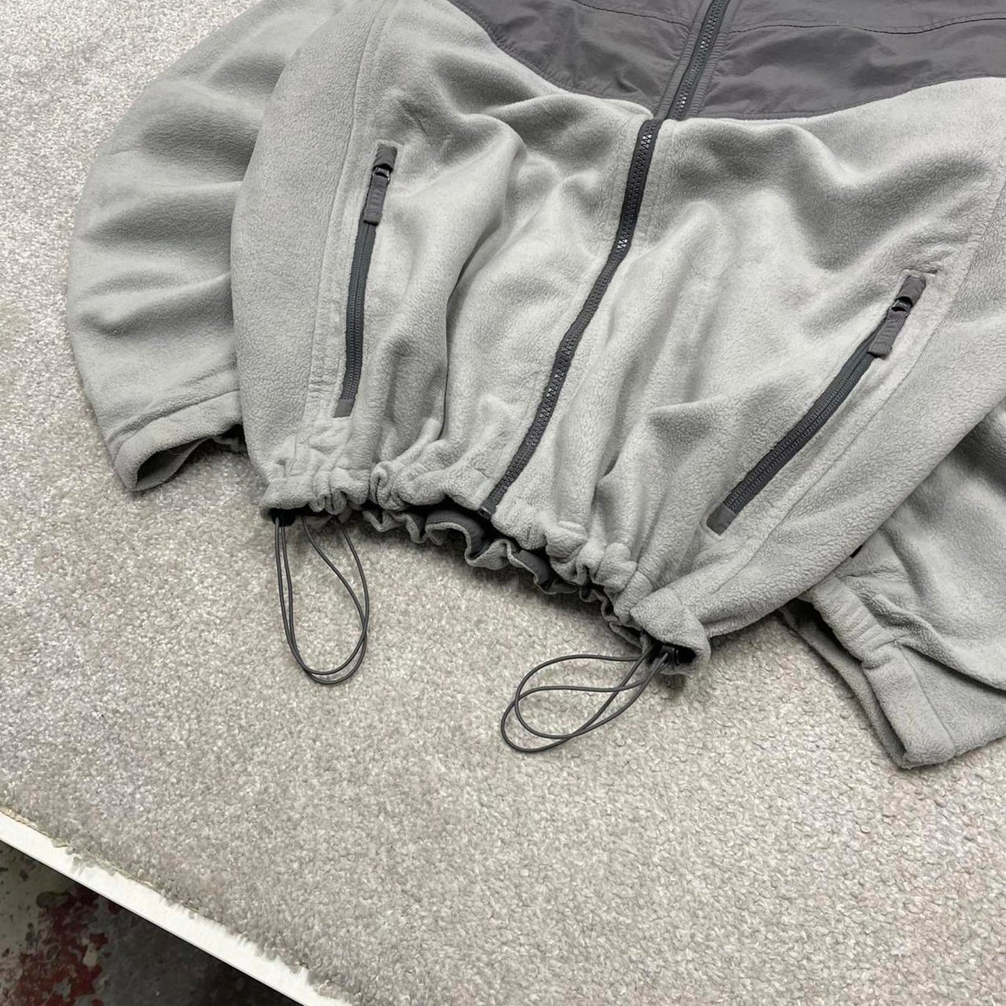 00s Columbia technical fleece XLT men's grey full zip up y2k style autumn adjustable waist