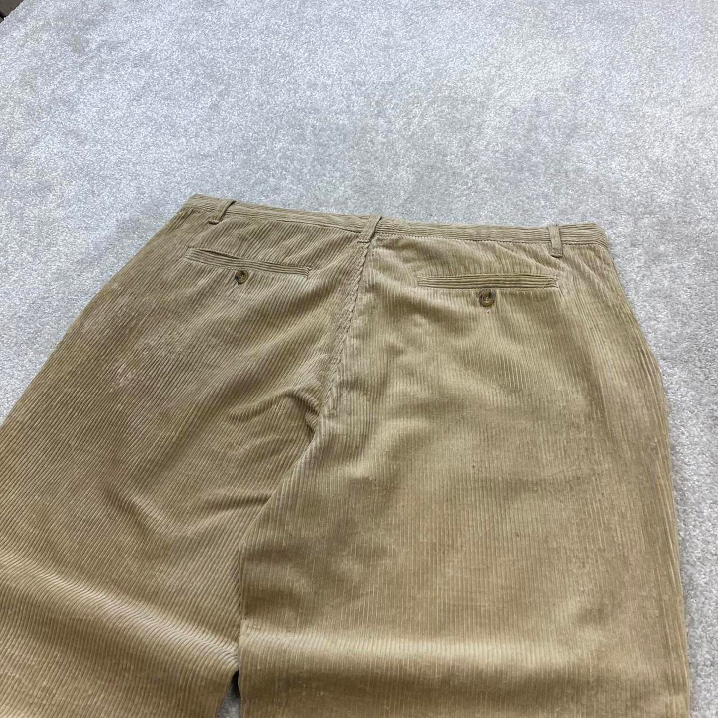 Baggy Hunt Club corduroy pants W40L27 beige wide wale jumbo cord trousers 90s skater style