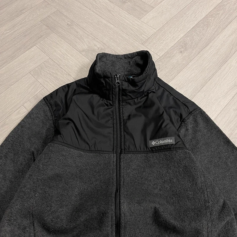 Y2K Columbia technical fleece m men’s grey full zip up autumn adjustable waist