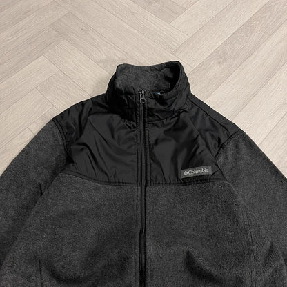 Y2K Columbia technical fleece m men’s grey full zip up autumn adjustable waist
