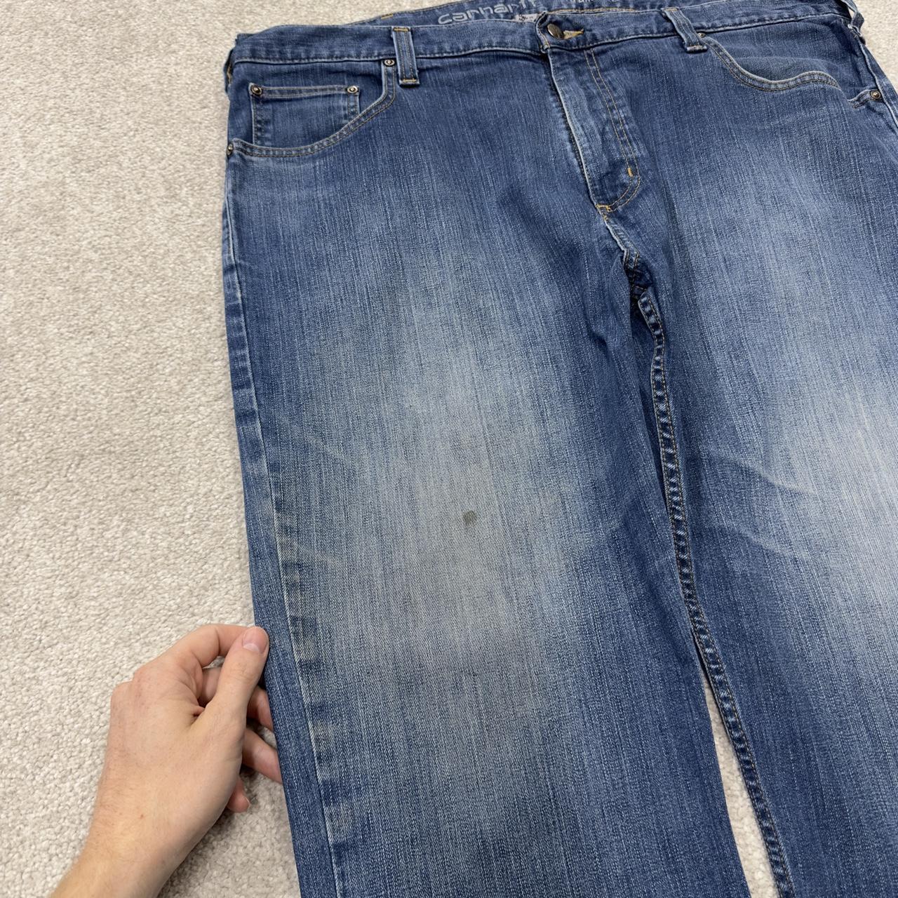 Vintage Carhartt relaxed denim jeans y2k blue Straight leg skater style 2000s style workwear jeans
