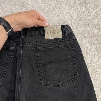 Bugle Boy black denim shorts y2k Loose fit summer festival jean shorts