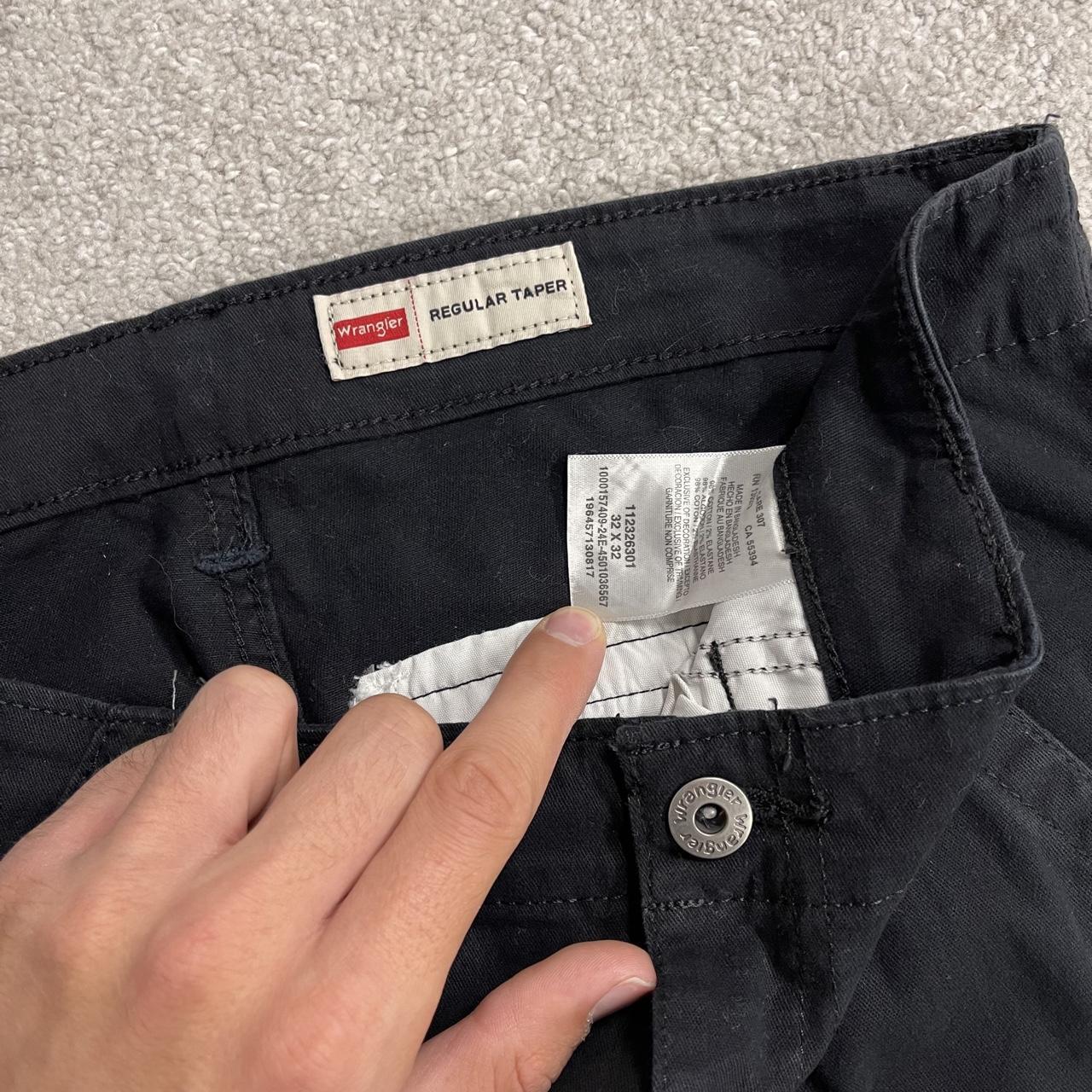 Wrangler cargo pants tapered leg y2k W32L32 black Chino style skate work trousers