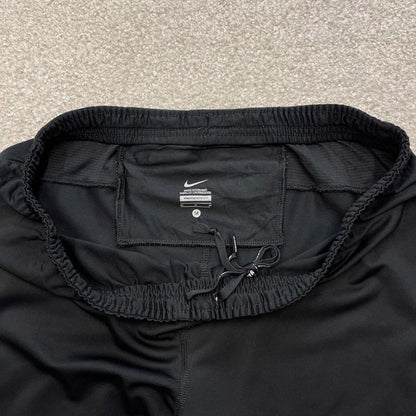 Black Nike Running trackies Medium y2k style joggers print Swoosh logo track pants