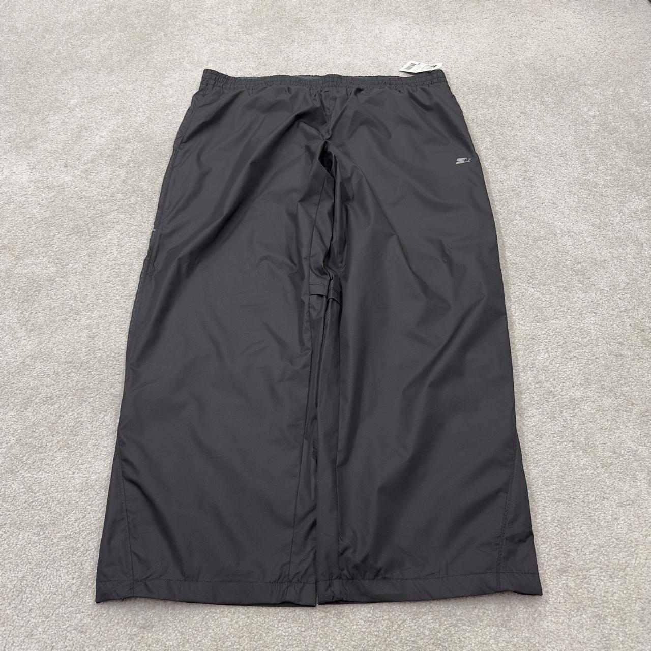 Vintage Starter baggy tracksuit bottoms black loose leg mesh lined casual track pants