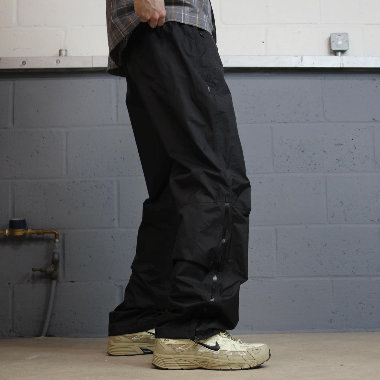 Y2K Adidas climaproof tracksuit bottoms black L loose leg print logo
