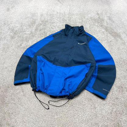 00s Columbia technical windbreaker jacket S men's navy blue y2k style hooded adjustable autumn