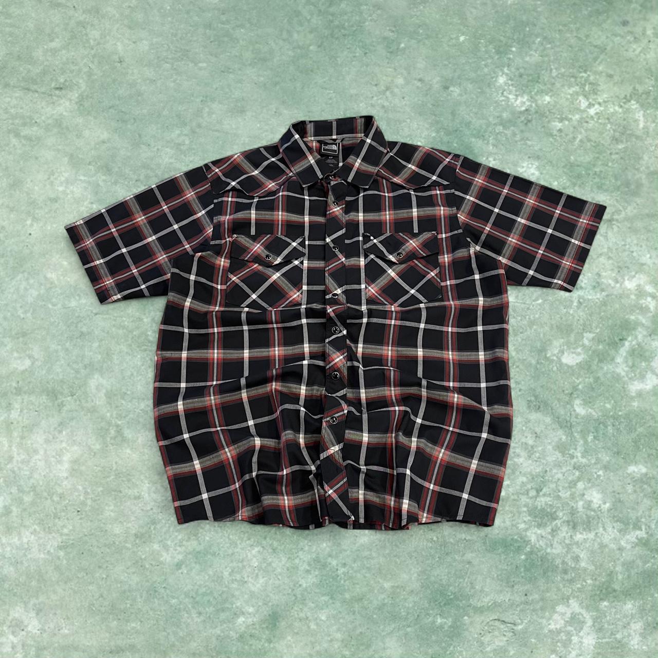 North Face checkered short sleeve shirt black TNF festival surf style check shirt button down summer