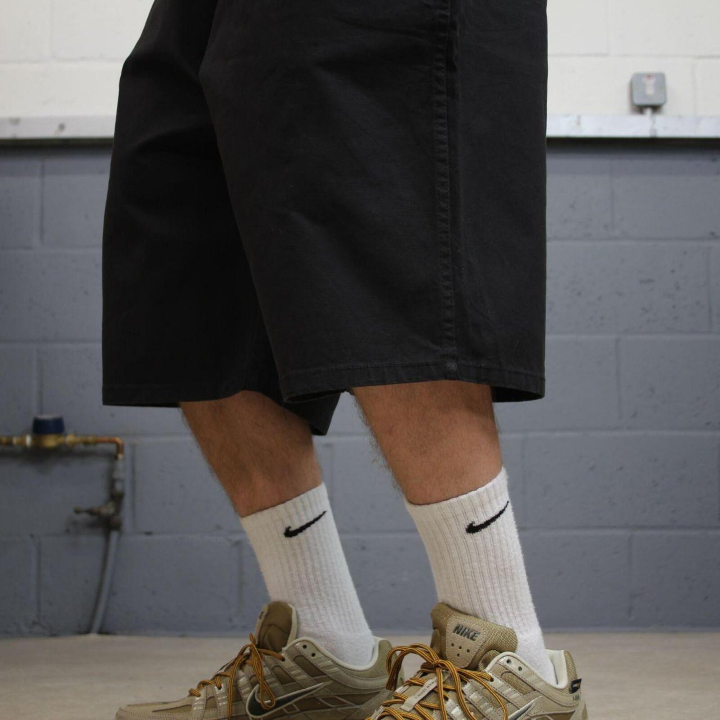 Dickies baggy carpenter shorts black Surf style skater shorts long loose leg festival