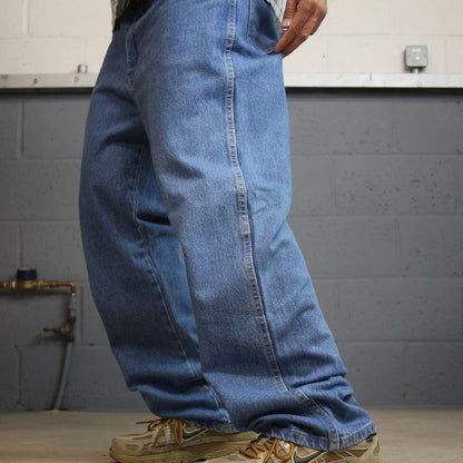 Dickies jeans loose straight denim y2k W38L30 blue Loose thick 100% cotton workwear skate pants