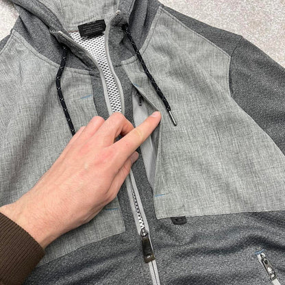 00s Oakley technical hoodie M men's y2k style grey lightweight hooded performance tech top
