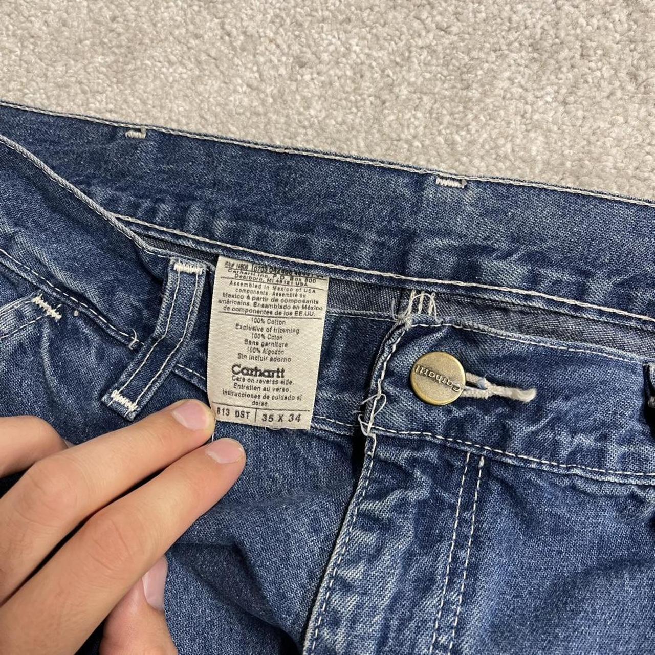 Carhartt denim shorts y2k carpenter faded blue Skater / surf style work jorts