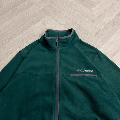 Columbia y2k technical fleece green mens medium full zip autumnal fleece