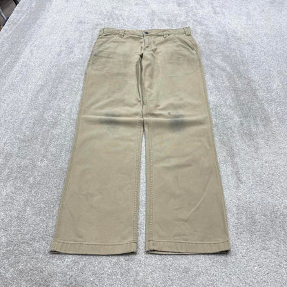 90s vintage Carhartt carpenter jeans W34L34 Mens beige relaxed y2k style canvasy cargos trousers