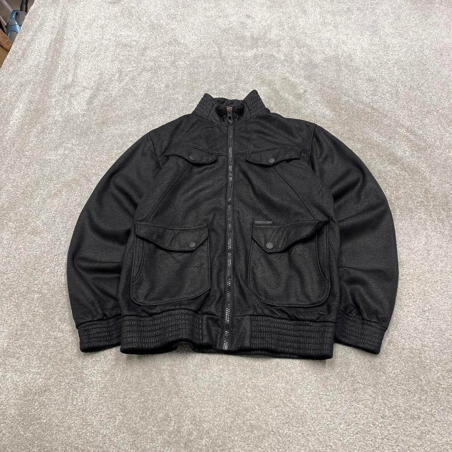 00s Billabong technical bomber jacket L men's y2k style black winter full zip up coat