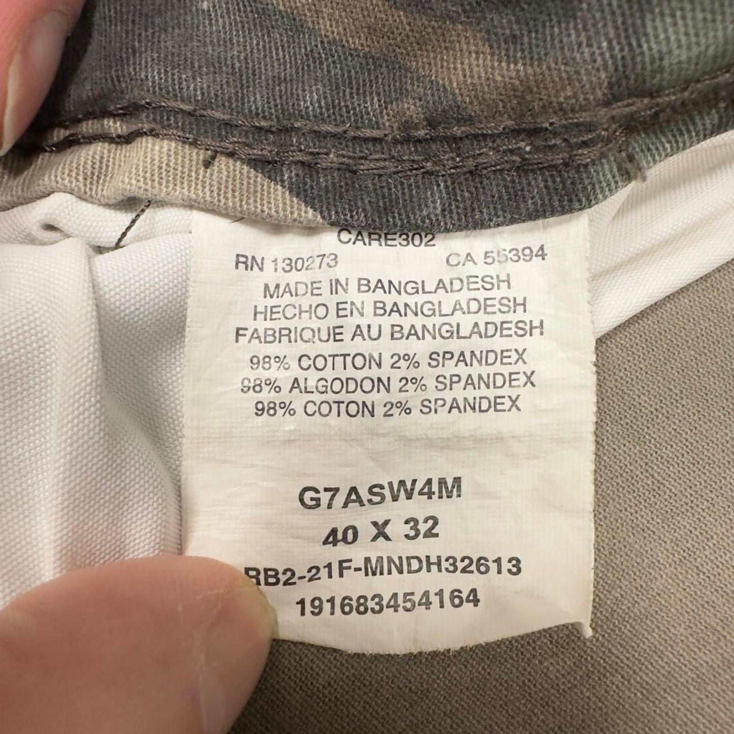 Camo Wrangler cargo pants W40L24.5 khaki forest camouflage relaxed straight y2k style cargo trousers