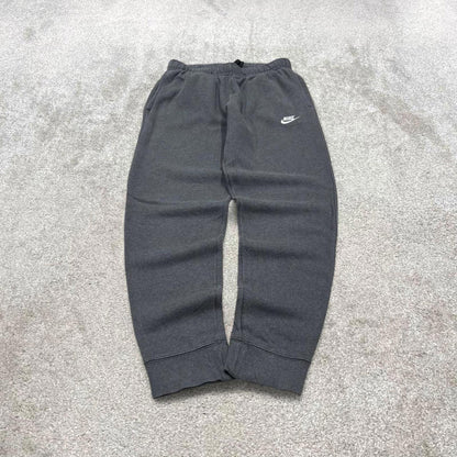 Y2k embroidered Nike sweatpants grey Cuffed joggers Swoosh logo gym sweats