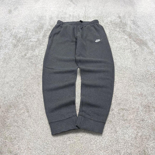 Y2k embroidered Nike sweatpants grey Cuffed joggers Swoosh logo gym sweats