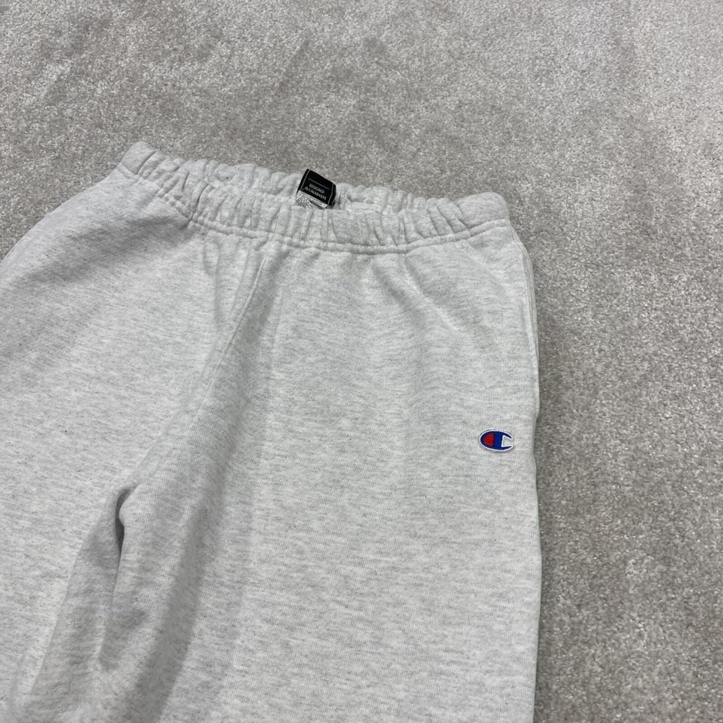 Y2k Champion Kylie sweatpants joggers cuffed grey Medium Loose THICK printed tracksuit bottoms