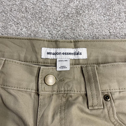 Y2K baggy carpenter jeans beige canvas W34L32 Amazon Essentials 100% cotton loose skater pants