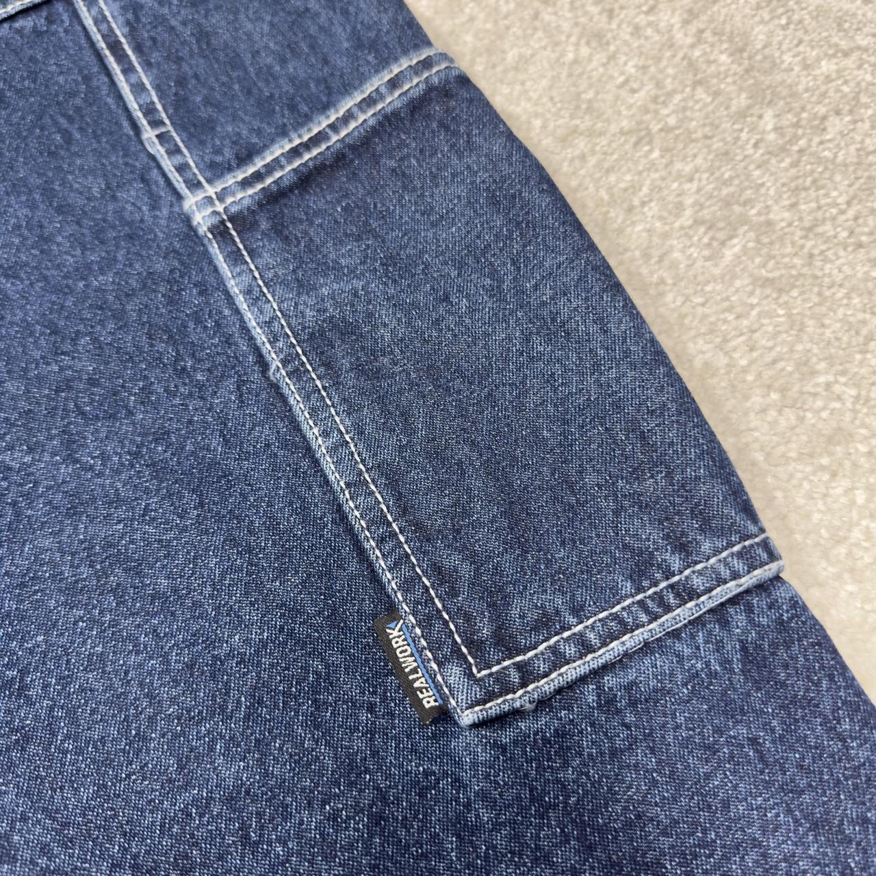 Vintage denim dungarees loose y2k blue Real Work workwear bib & brace overalls utility