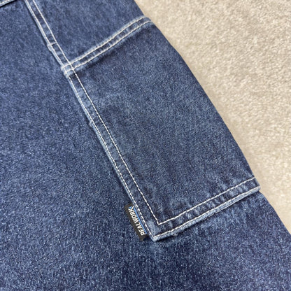 Vintage denim dungarees loose y2k blue Real Work workwear bib & brace overalls utility