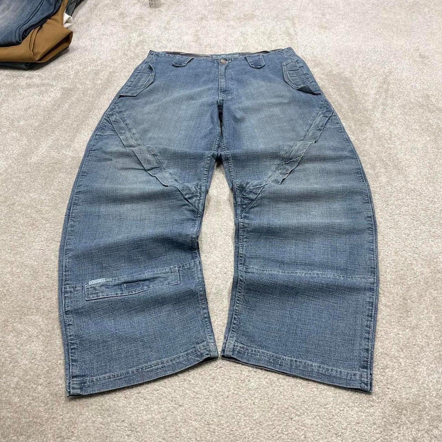 Djaunt baggy jeans W38L34 loose wide leg blue denim y2k style skater pants casual wear autumn