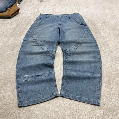 Djaunt baggy jeans W38L34 loose wide leg blue denim y2k style skater pants casual wear autumn