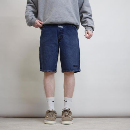 Navy loose BOSS jean shorts W30 90s style denim skater shorts