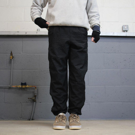 Black Nike trackies S 6-8 loose y2k floaty leg joggers embroidered logo