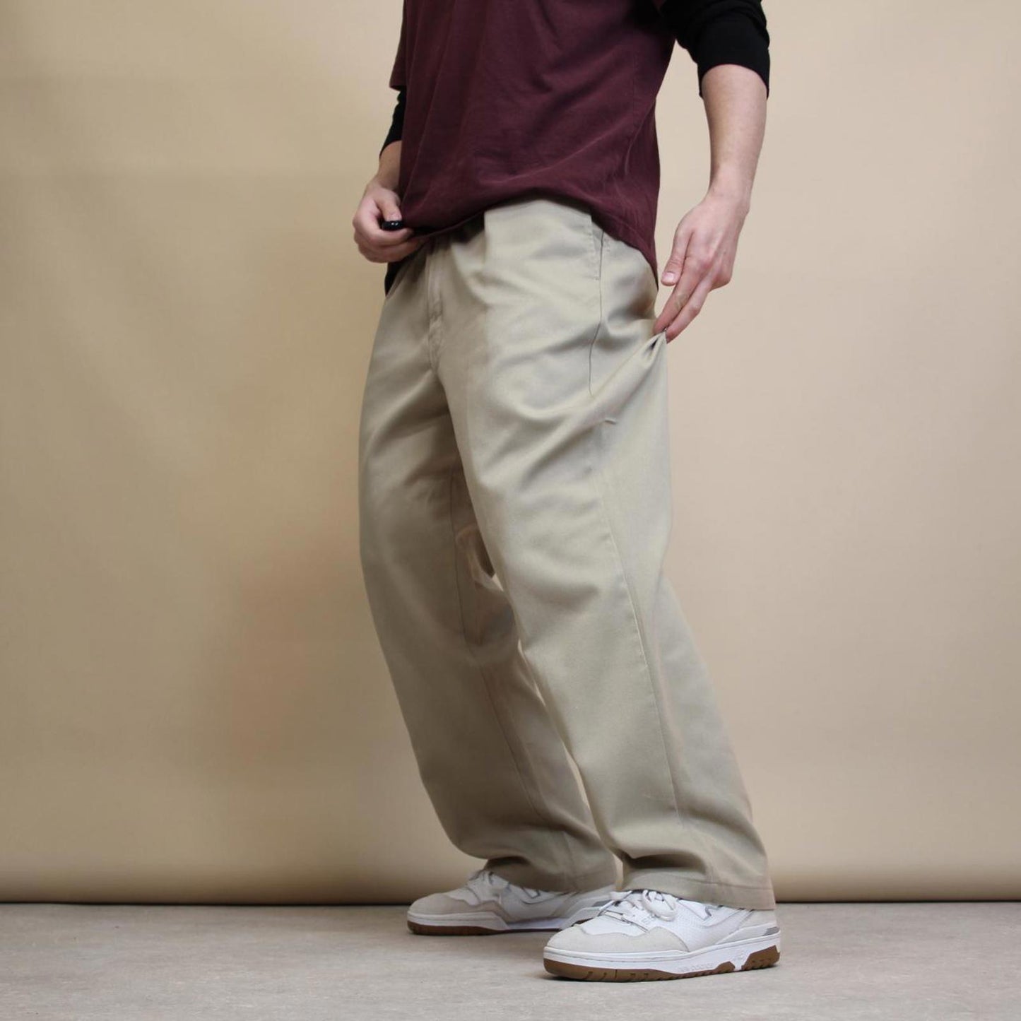 Beige Dickies 874 pants W42L29 loose twill chino style skater pants