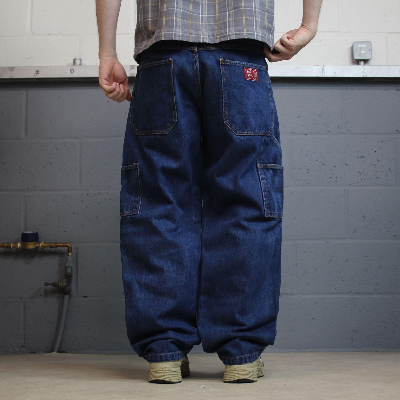Baggy double knee carpenter jeans y2k W36L32 blue Wild Ass thick heavy denim skater work cargos
