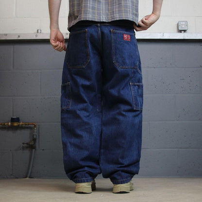 Baggy double knee carpenter jeans y2k W36L32 blue Wild Ass thick heavy denim skater work cargos