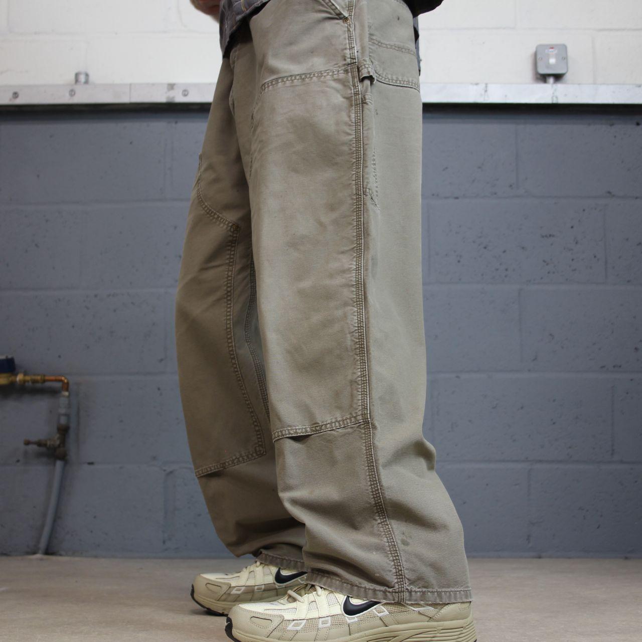 Baggy Carhartt double knee carpenter pants y2k khaki Loose leg skater style workwear pants
