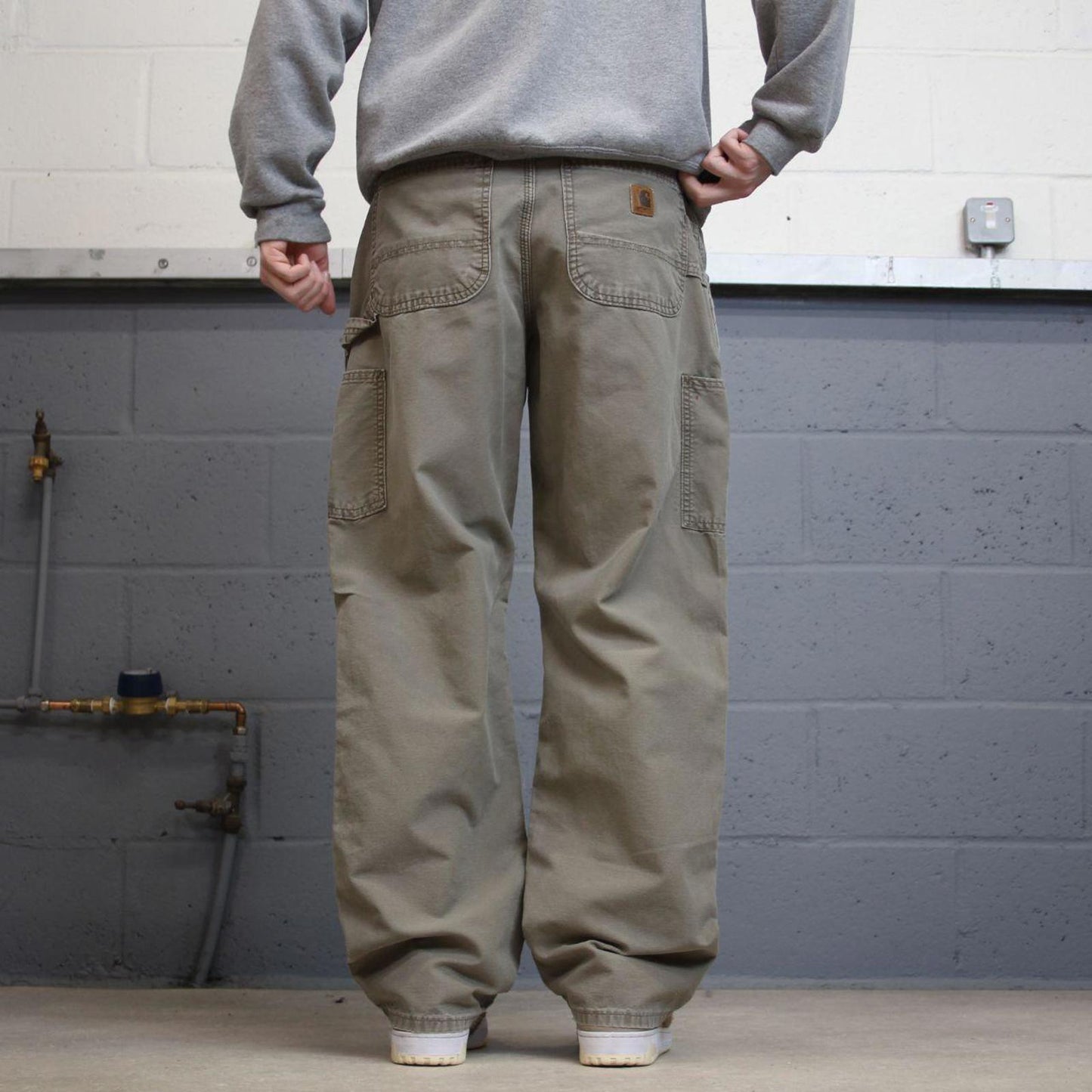 Y2K baggy fit Carhartt work pants wide leg khaki Loose skater cargo carpenter trousers