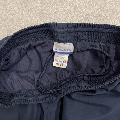 Baggy Reebok tracksuit bottoms vintage wide leg navy Loose embroidered side stripe track pants