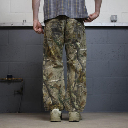 Realtree camo jeans y2k double knee khaki Straight leg Realtree camouflage pants